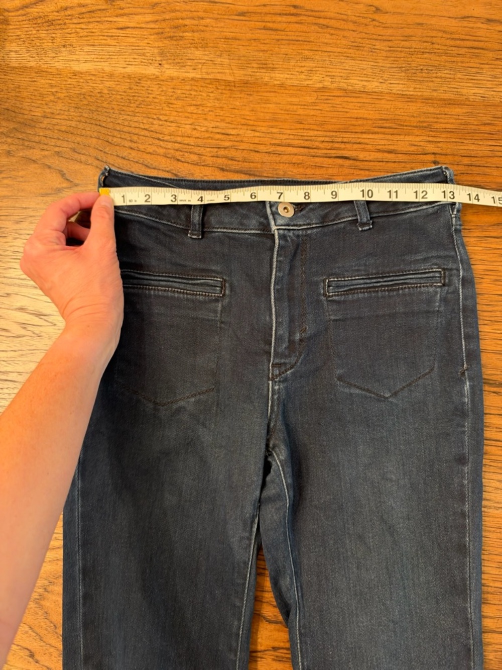 Pilcro Anthropologie Dark Wash Bootcut Straight Jeans Size 26 French Girl Chic - Picture 9 of 15